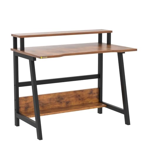 Compact Desk with Monitor Stand Black k7m