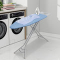 Ironing Board 45" x 14" with Iron Holder, Adjustable Height 29" to 36", Full Size Space-Saving Foldable Iron Board with Padded Removable Cover, Sturdy Steel Frame and Legs, Gray Checkered
