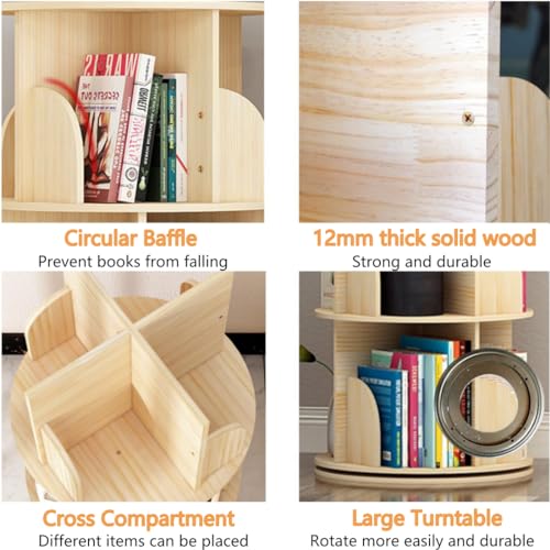 Kids 2-Tier 360 Rotating Bookshelf Organizer a7