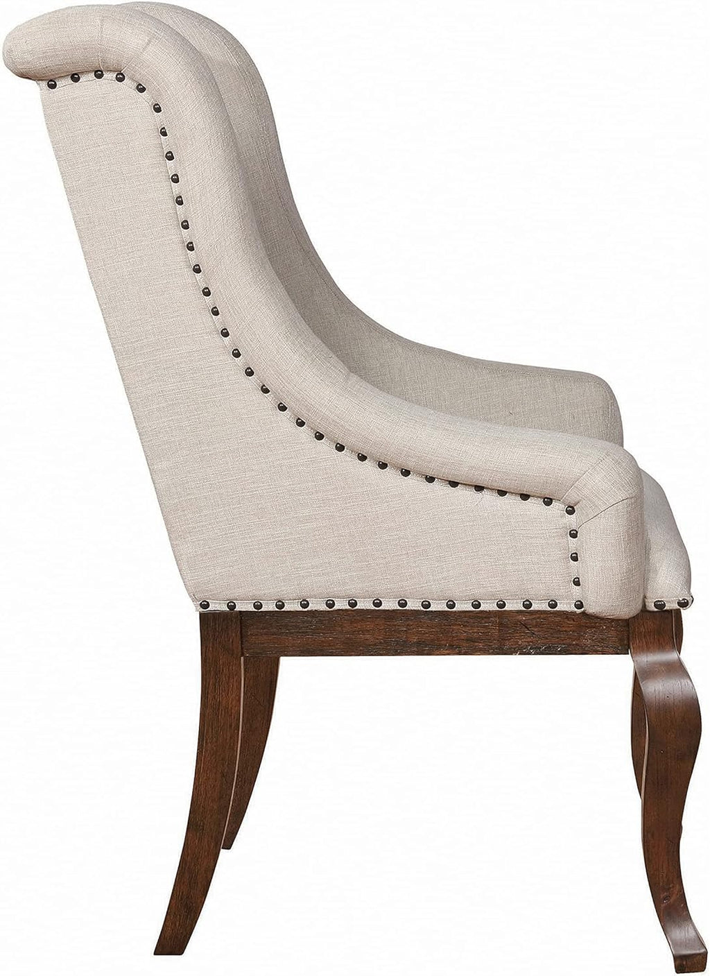 Arm Chairs with Button Tufting and Nailhead Trim Set of 2 k7m