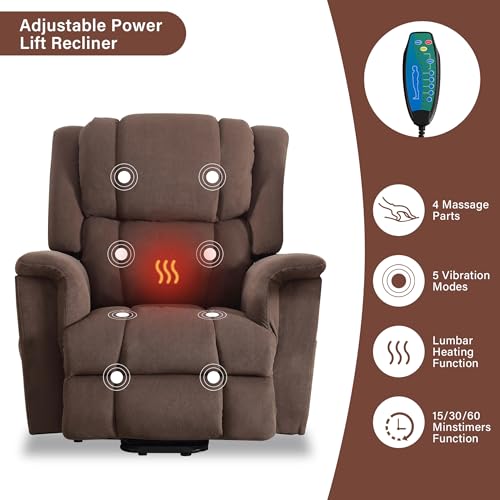 Power Lift Recliner Chair with Heat and Massage for Elderly k7