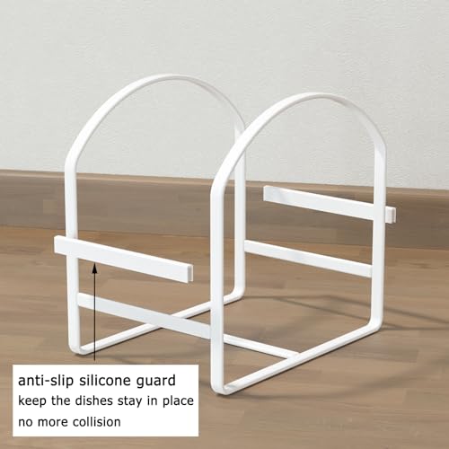 Plate Holder Organizer Large Dish Storage Rack Upright Cabinet Drying Metal Stand Black k7