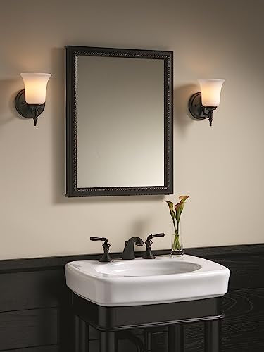 Bathroom Medicine Cabinet with Framed Mirror Door, Recessed or Surface Mount, Oil-Rubbed Bronze a7