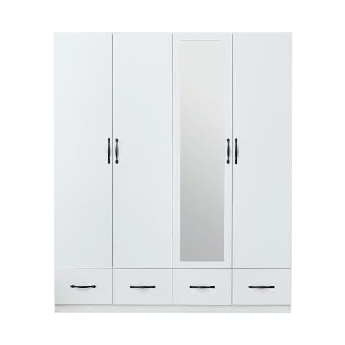 Wardrobe Cabinet with Storage Drawers and Hanging Rod 7k