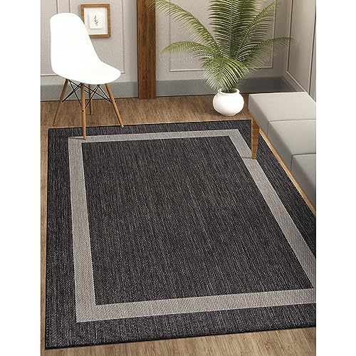 Outdoor Area Rug 9x12 Medallion Beige White Washable Carpet k7