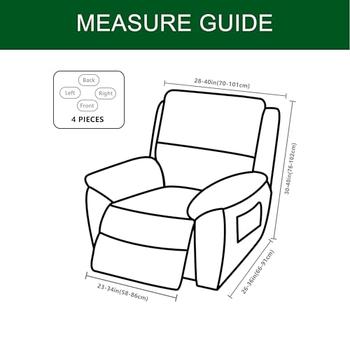 Recliner Slipcovers with Arms and Storage Pockets 4-Piece Set k7