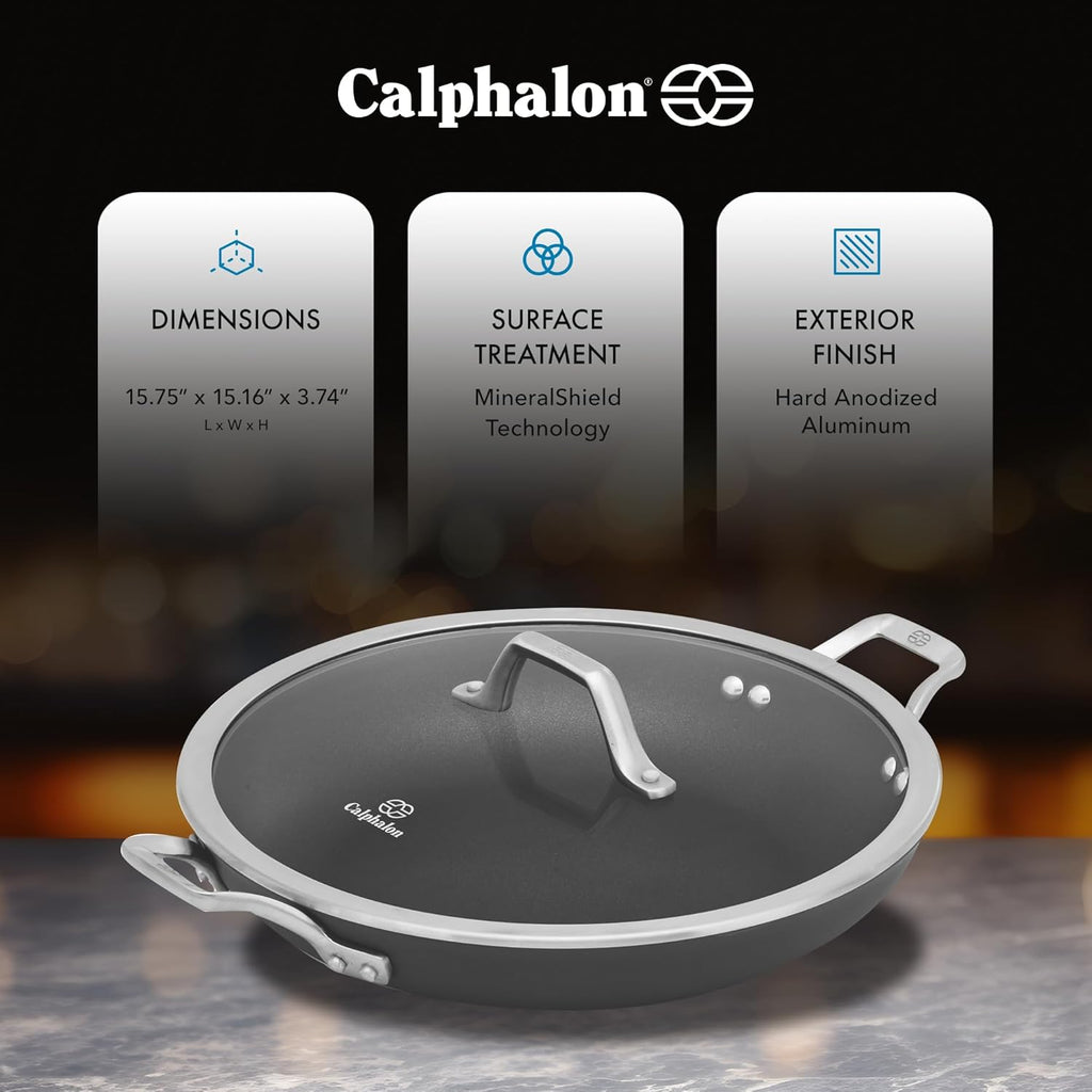 Hard Anodized Nonstick Pan with Lid 12 Inch a7