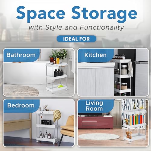 4 Tier Slim Rolling Utility Cart with Wheels a7