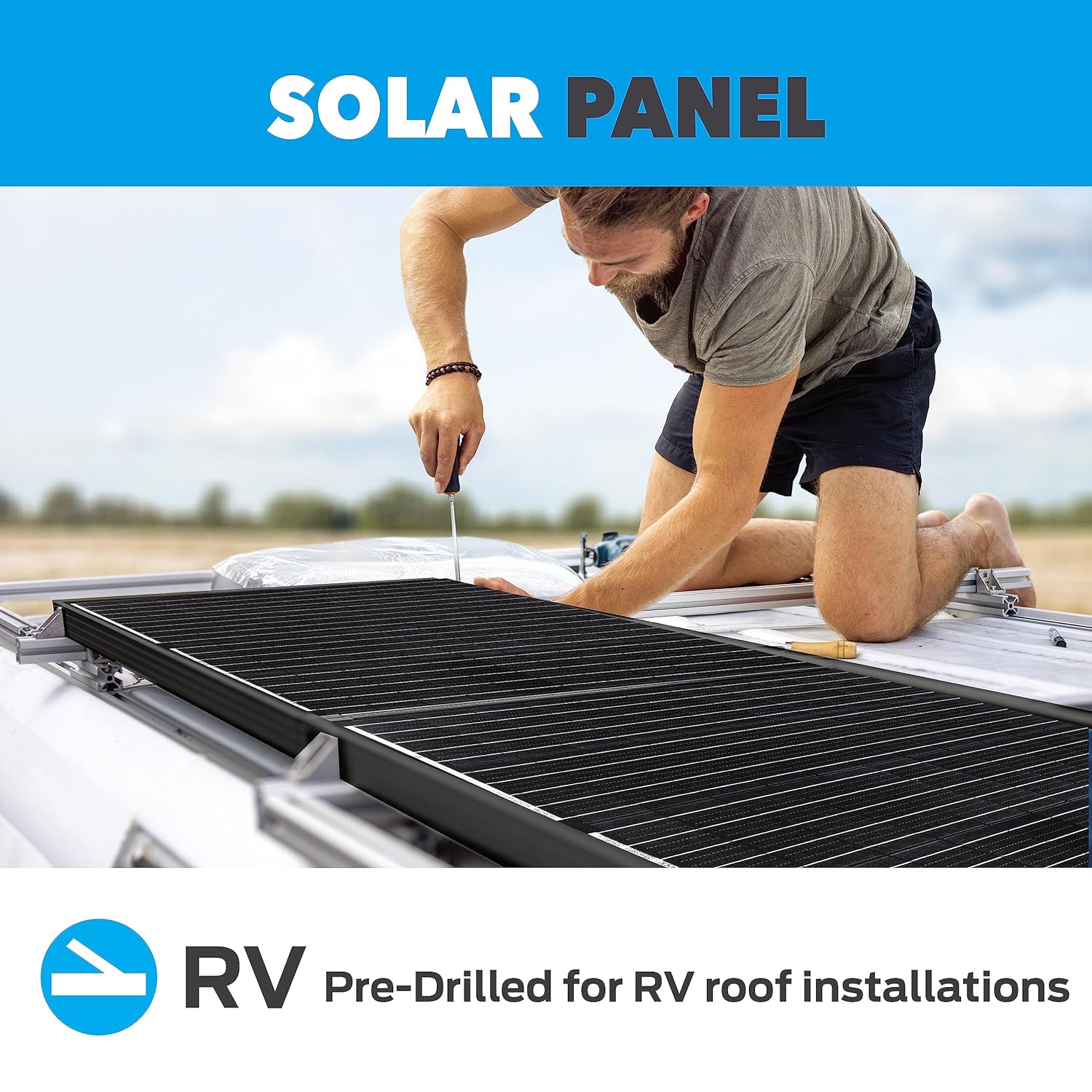 Solar Panel 100W Portable for RV Power Station Black k7