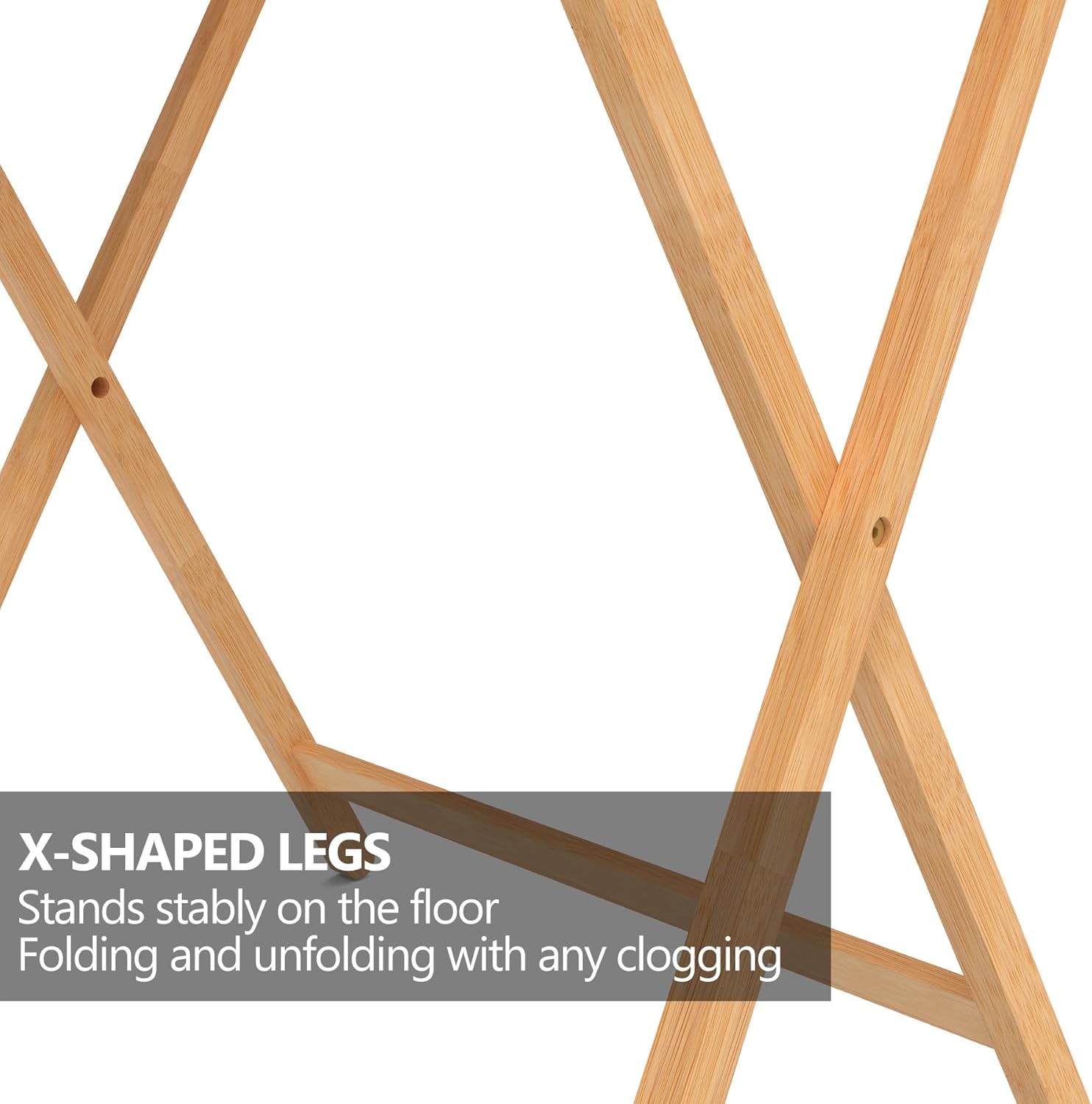 Folding TV Tray Table Set of 2 Bamboo for Eating k7m