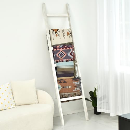 Wooden Blanket Ladder 6.4ft Black q7