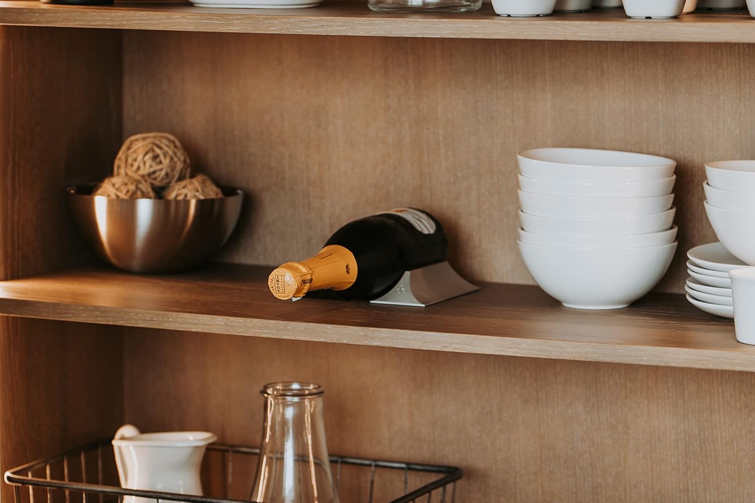 Wine Rack for Countertop or Refrigerator Natural Silver k7
