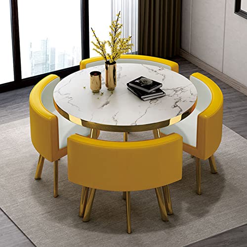 Office Dining Table Set with 4 Chairs 80cm a7