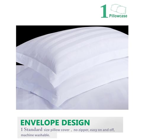 Egyptian Cotton King Sheets 1000 Thread Count White Stripe 4 Piece Set a7