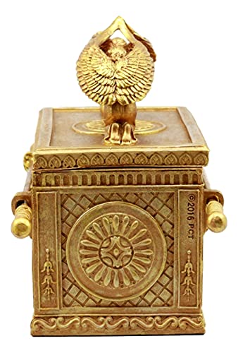 Matte Gold Holy Ark of the Covenant Religious Decorative Figurine Box k7