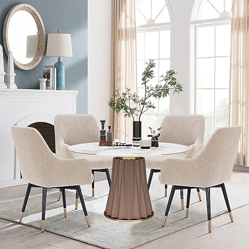 Swivel Dining Chairs with Arms Set of 2 Upholstered Gray a7