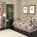Waverly Norfolk Modern Farmhouse Floral 5-Piece Reversible Daybed Quilt Bedspread Set, 105" x 54", Tea Stain