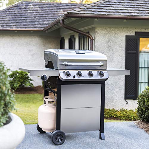 Stainless Steel 4-Burner Propane Gas Grill with Side Burner a7k