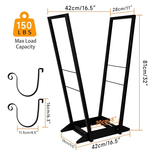 Firewood Log Rack Indoor 22 Inch Heavy Duty Wood Holder Stand k7p