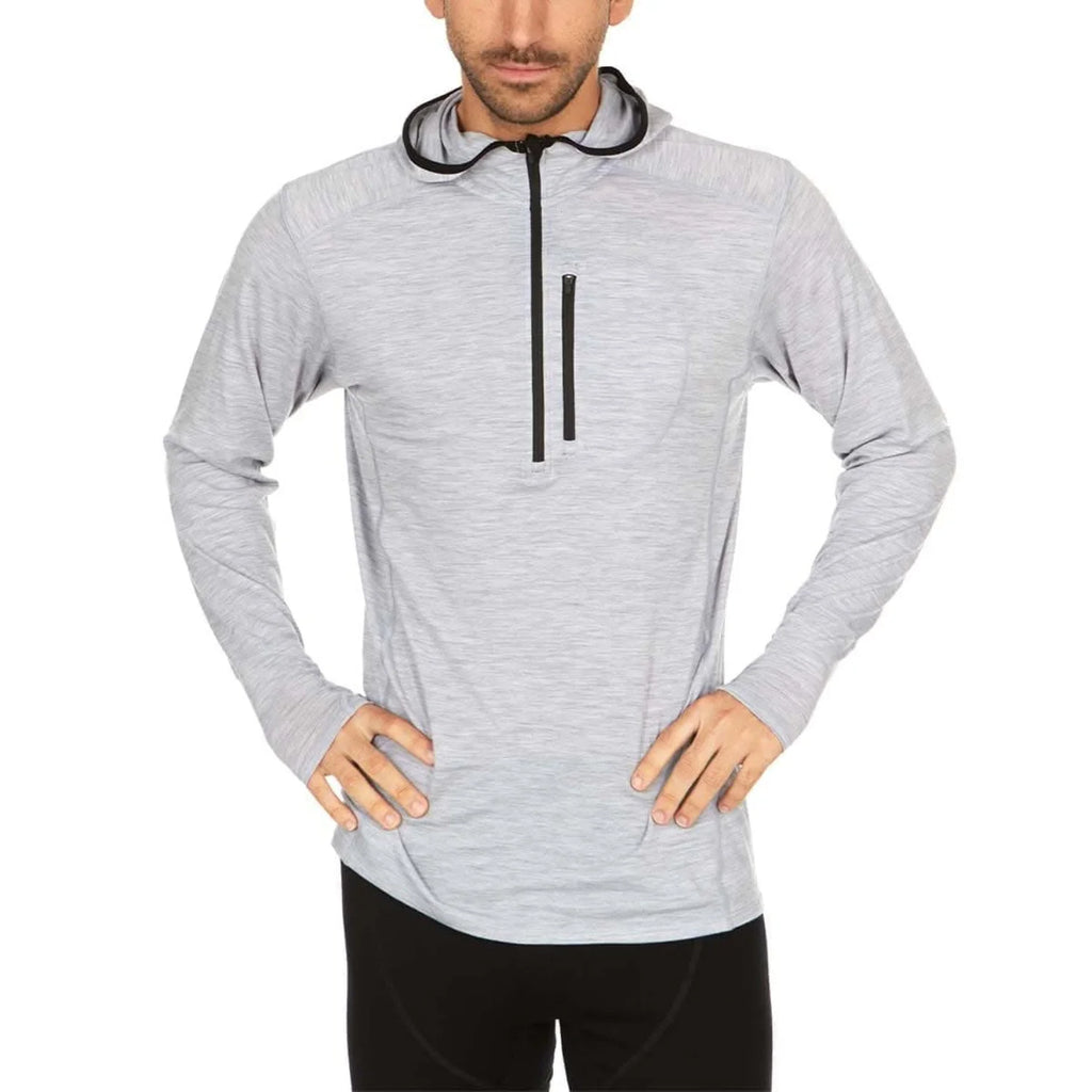 Men's Wool Quarter Zip Sun Hoodie Microweight k7