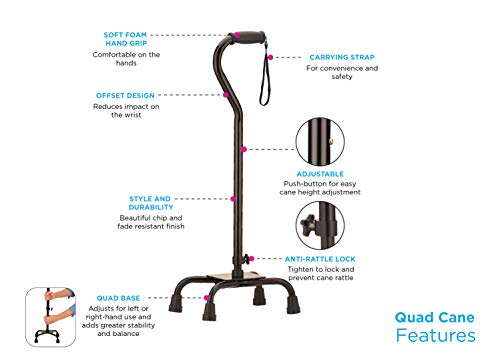 Quad Cane Large Base Offset Silver a7