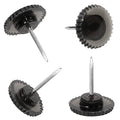 50PCS Push Pins Decorative Thumb Tacks for Cork Bulletin Board Flat Plastic Head Steel Point Gear Marking Pins for Wall Hanging Pictures Posters Paper Home Office School Use,Transparent Black