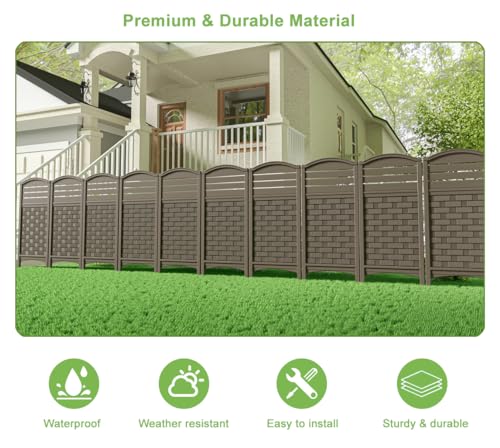 Air Conditioner Fence Privacy Screen 4 Panels Outdoor Enclosure Off White k7