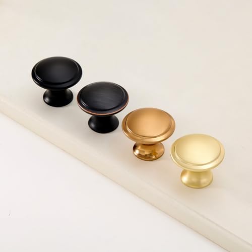 Black Cabinet Knobs Matte Round 1 1/4 inch Hardware a7