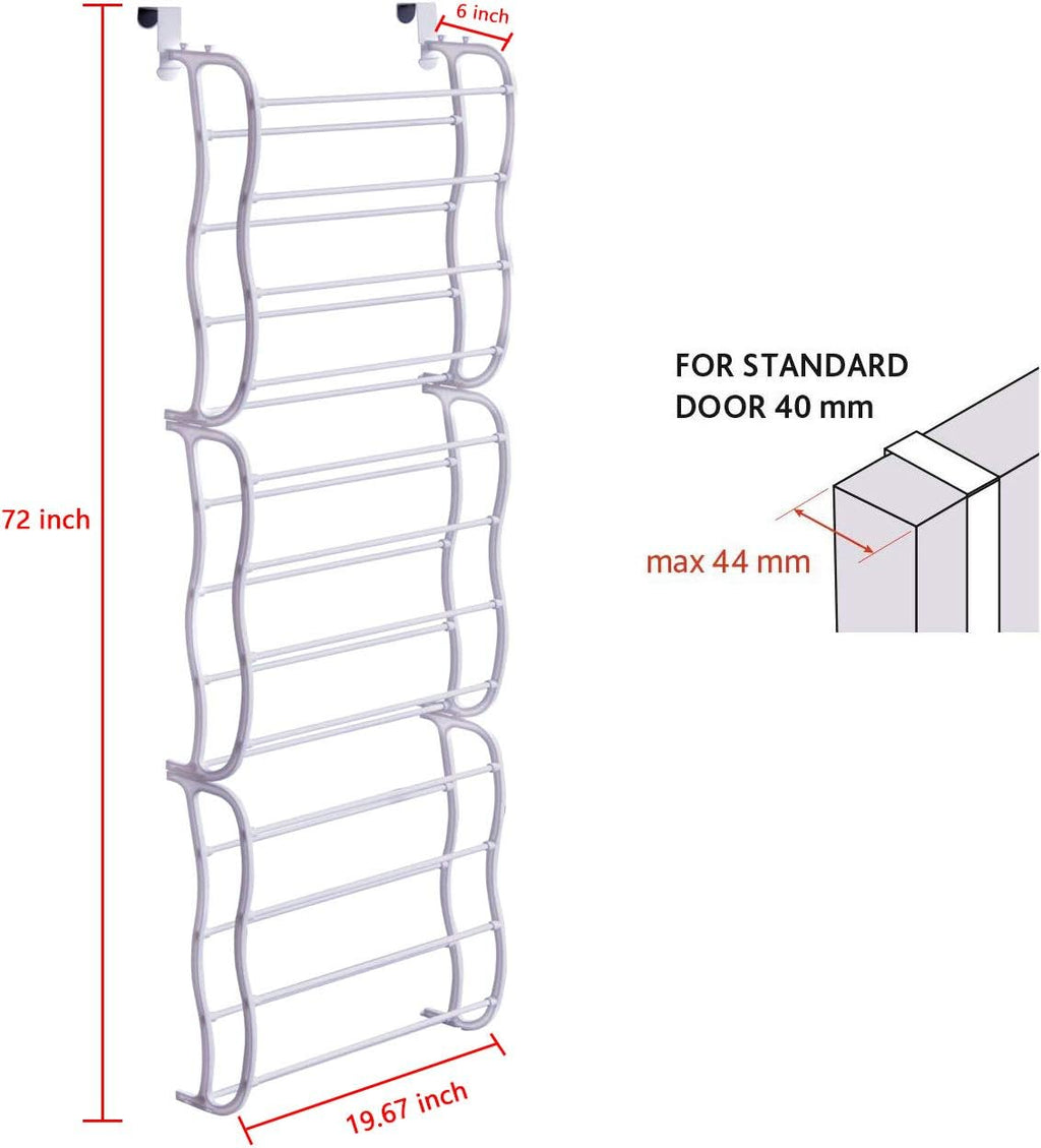 Over Door Shoe Rack Holder 36 Pair Hanging Storage Organizer a7