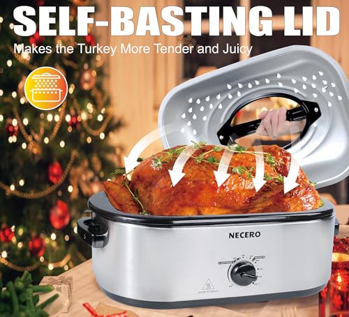 Electric Roaster Oven 22Qt with Glass Lid and Removable Pan a7