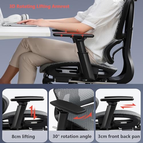 Ergonomic Mesh Office Chair with Lumbar Support and Adjustable Headrest k7m