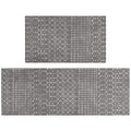 Boho Kitchen Mat Set of 2,Modern Farmhouse Kitchen Rugs and Mats Non Skid Washable,Moroccan Boho Runner Rugs with Rubber Backing for Kitchen Decor and Accessories (Dark Grey 17"x47"+17"x30")