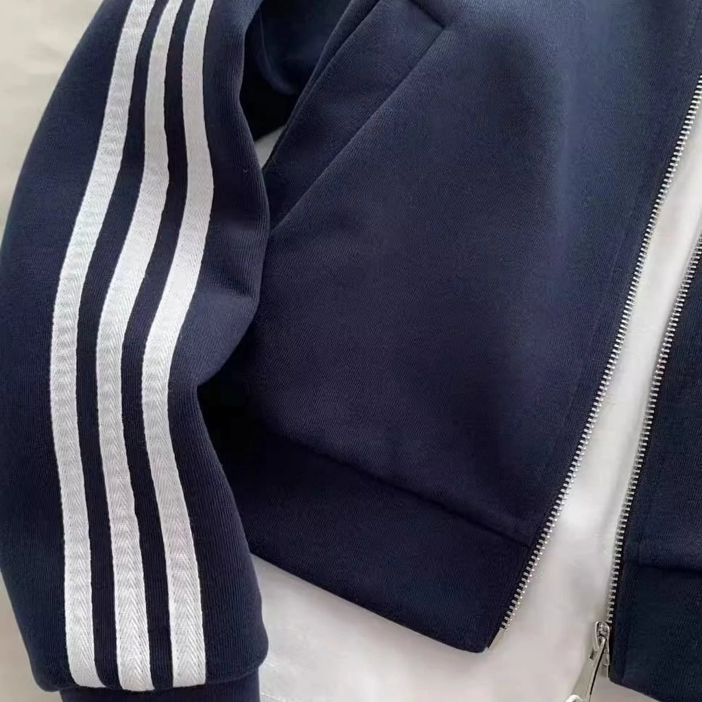 Three-stripe sports sweatshirt jacket k7