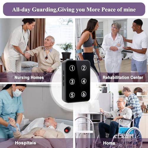 Wireless Caregiver Pager Nurse Call Button for Elderly LED Alert System k7m