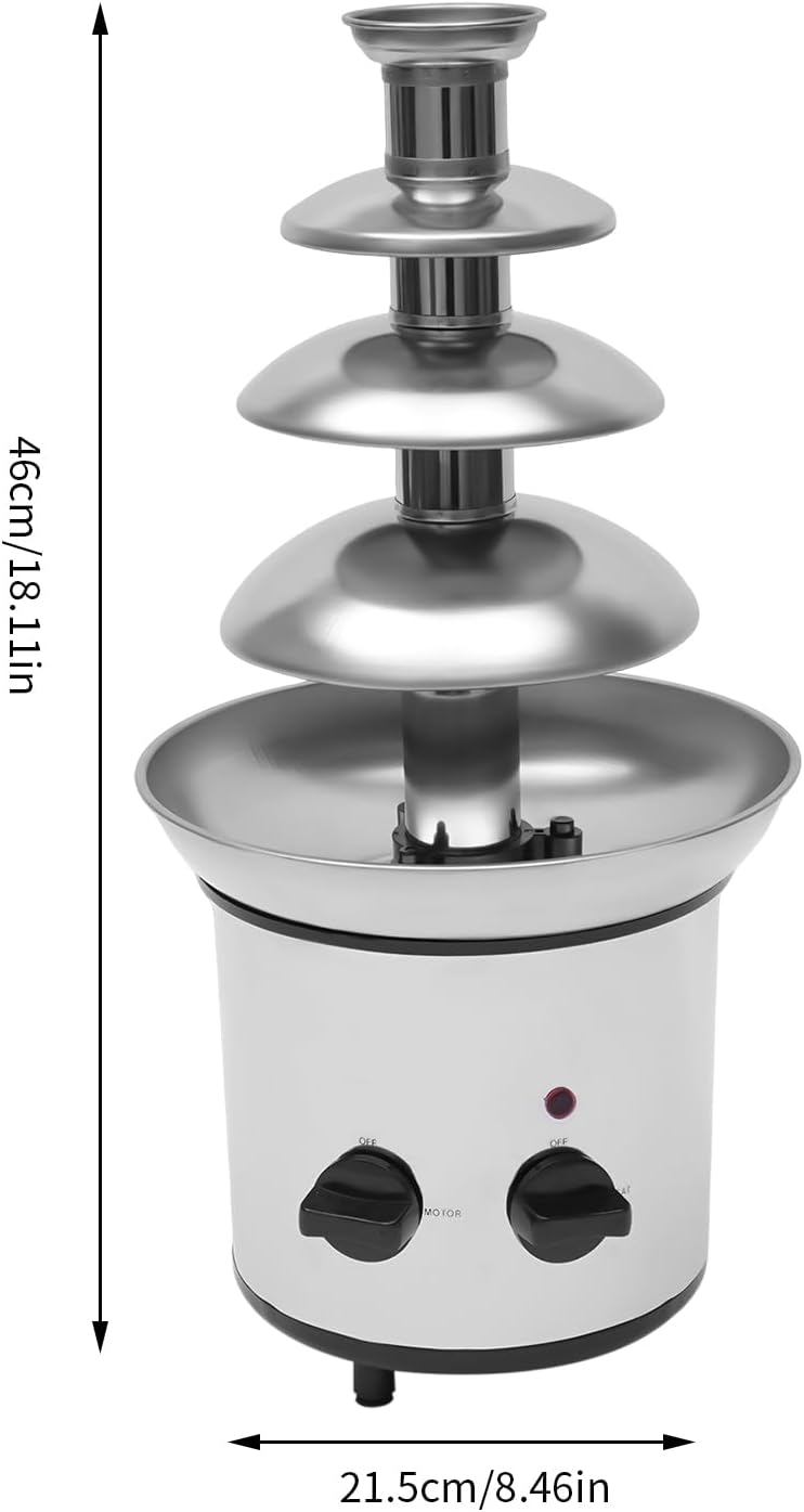 170W 4-Tier Electric Chocolate Fondue Fountain for Parties k7m