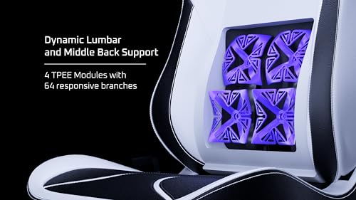 Gaming Chair Ergonomic Big Tall with Lumbar Support Black White k7