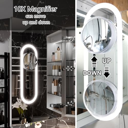 Lighted Medicine Cabinet with Mirror 24x36 LED Bathroom k7m