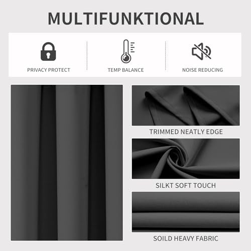 Blackout Curtains 108 Inch 2 Panels Room Darkening Grommet Drapes Light Beige k7