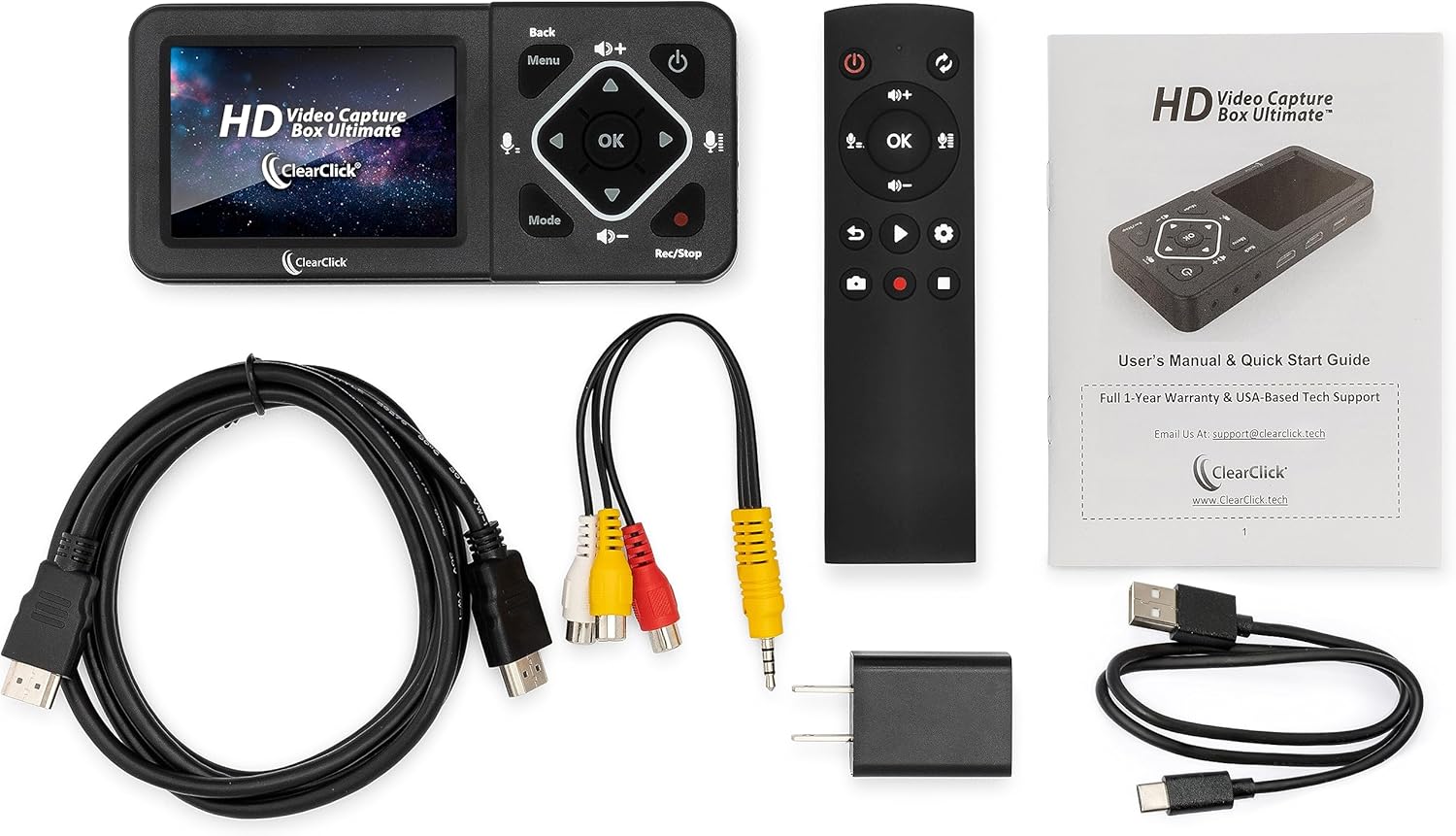 HD Video Capture Box for HDMI RCA VHS VCR DVD Camcorders Hi8 k7