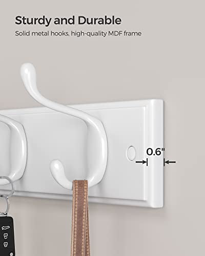 Wall-Mounted Coat Rack with 4 Metal Hooks Black k7