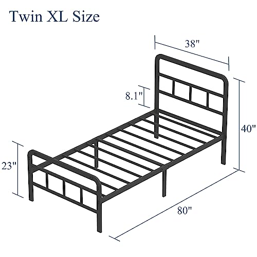 California King Bed Frame with Headboard Metal Platform Black k7