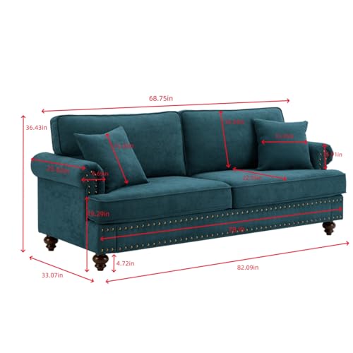 Green Fabric 3 Seater Chesterfield Sofa Tufted Couch q7k