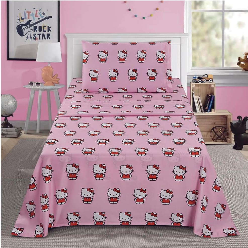 Twin Size Sheet Set 3 Pieces Kids Pink k7