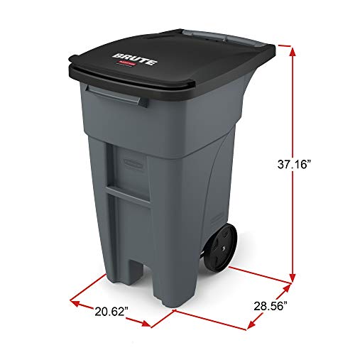 Heavy-Duty Wheeled Trash Can 50 Gallon Gray, 2 Pack a7
