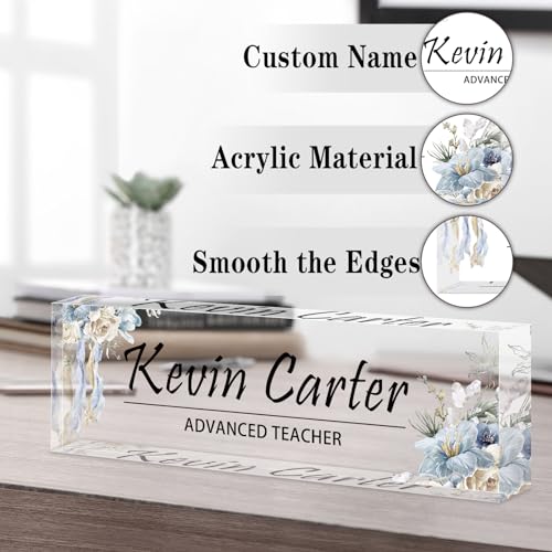Acrylic Desk Name Plate Custom Office Gift 7k