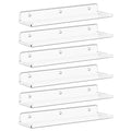 Lifewit Floating Shelves for Wall, 10 Pack White Acrylic Shelf 15" Room Decor for Bookcase/Vinyl Record Display/Photo/Picture in Bedroom, Living Room, Bathroom, Kitchen Storage and Organization
