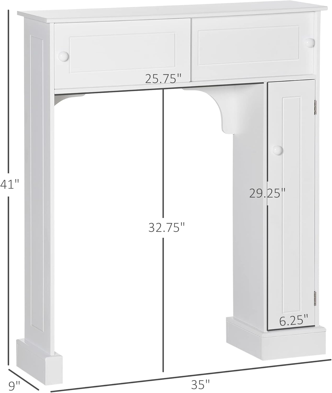Bathroom Over Toilet Storage Cabinet with Adjustable Shelves White k7p