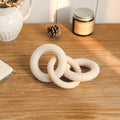NIKKY HOME Coffee Table Wood Knot Decor, Rustic Boho Style Wooden Chain Link Decor Book Shelf Decor Accents Home Decorations Living Room Table Decorations