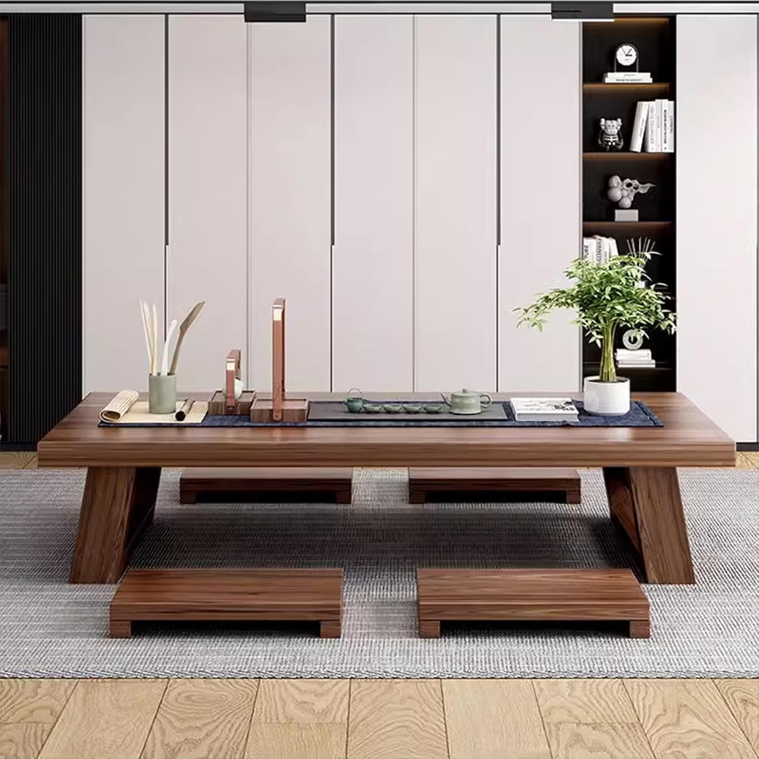 Solid Wood Floor Tea Table for Living Room Tatami a7