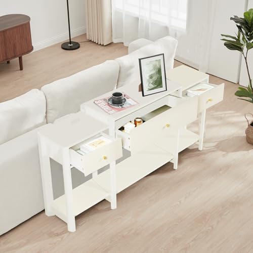 Console Table with Drawer Marble Texture Top Sideboard7k